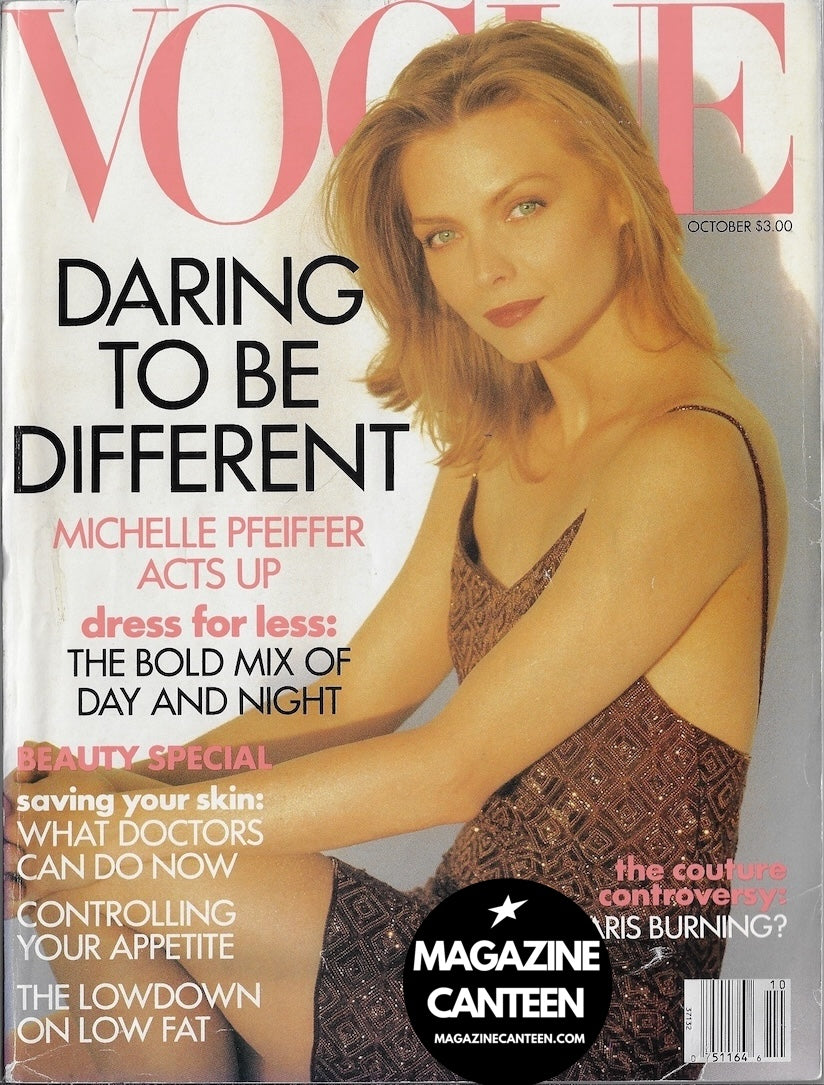 vogue US 1991年 スーパーモデル　洋書 Vogue USA Magazine October 1991 - Michelle Pfeiffer HEBR RITTS