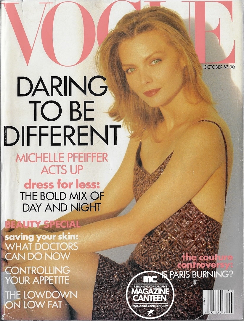 Vogue USA Magazine October 1991 - Michelle Pfeiffer HEBR RITTS Carre Otis