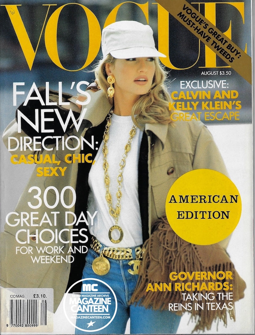 Vogue USA Magazine August 1991 - Karen Mulder NIKI TAYLOR Calvin Klein
