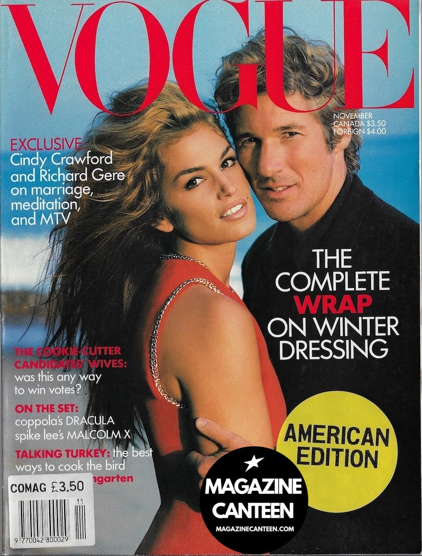 Vogue USA Magazine November 1992 - Cindy Crawford Richard Gere