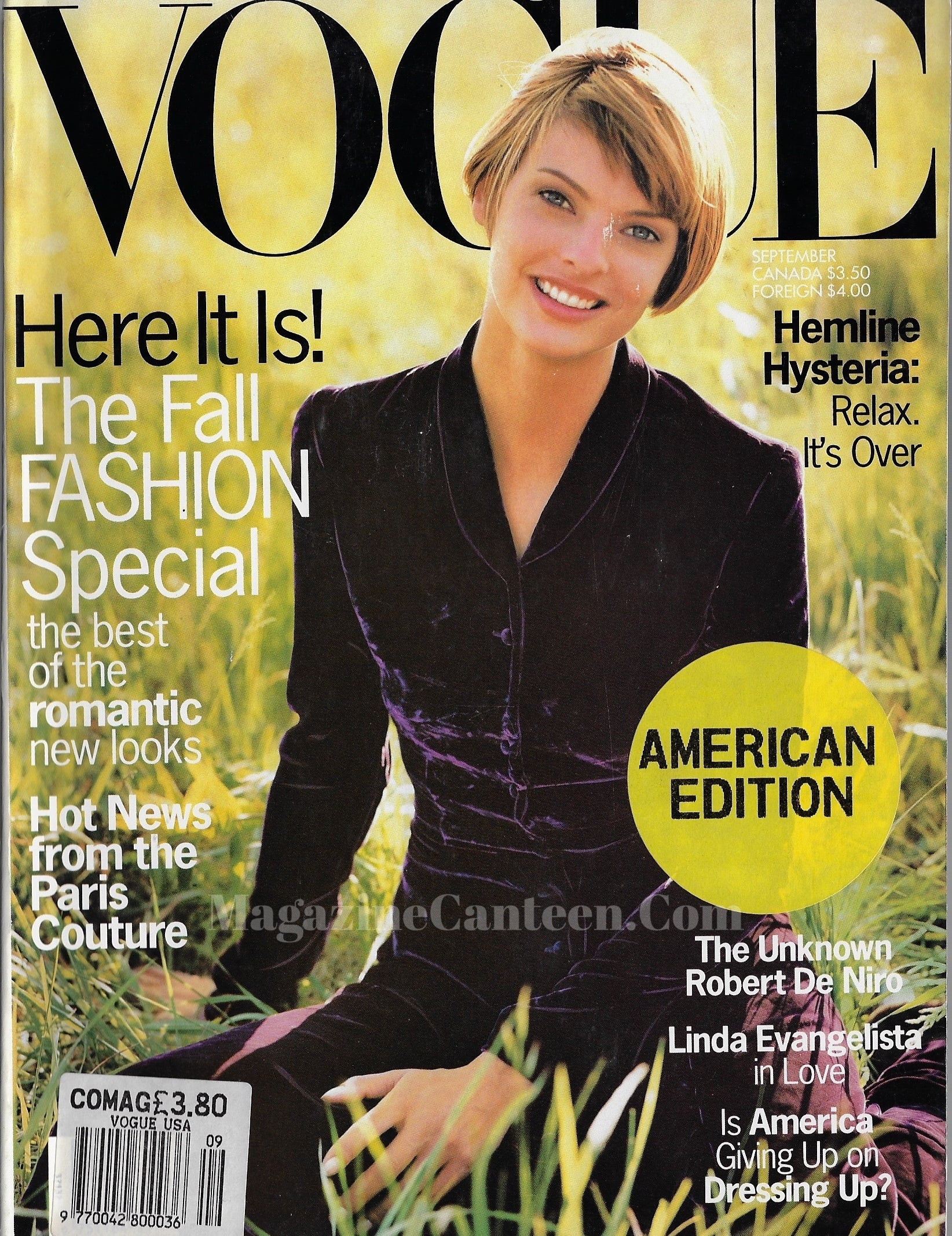 Vogue USA Magazine September 1993 - Linda Evangelista