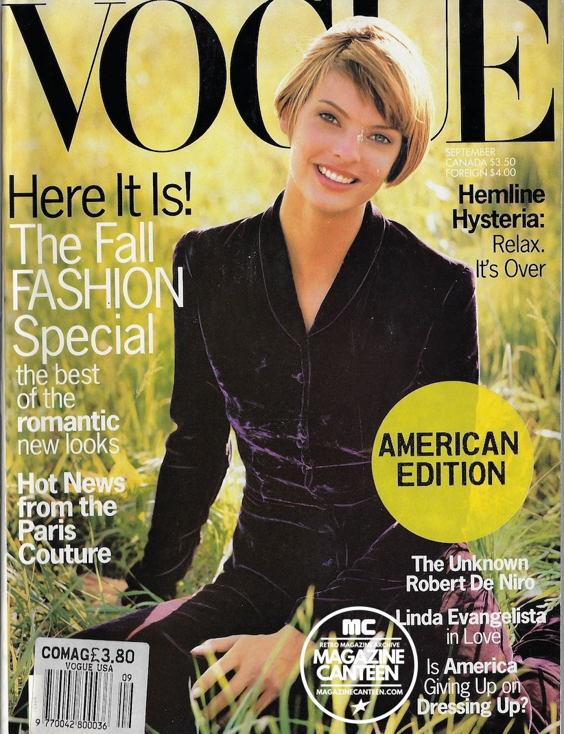 Vogue USA Magazine September 1993 - Linda Evangelista BRUCE WEBER Kyle Maclachlan