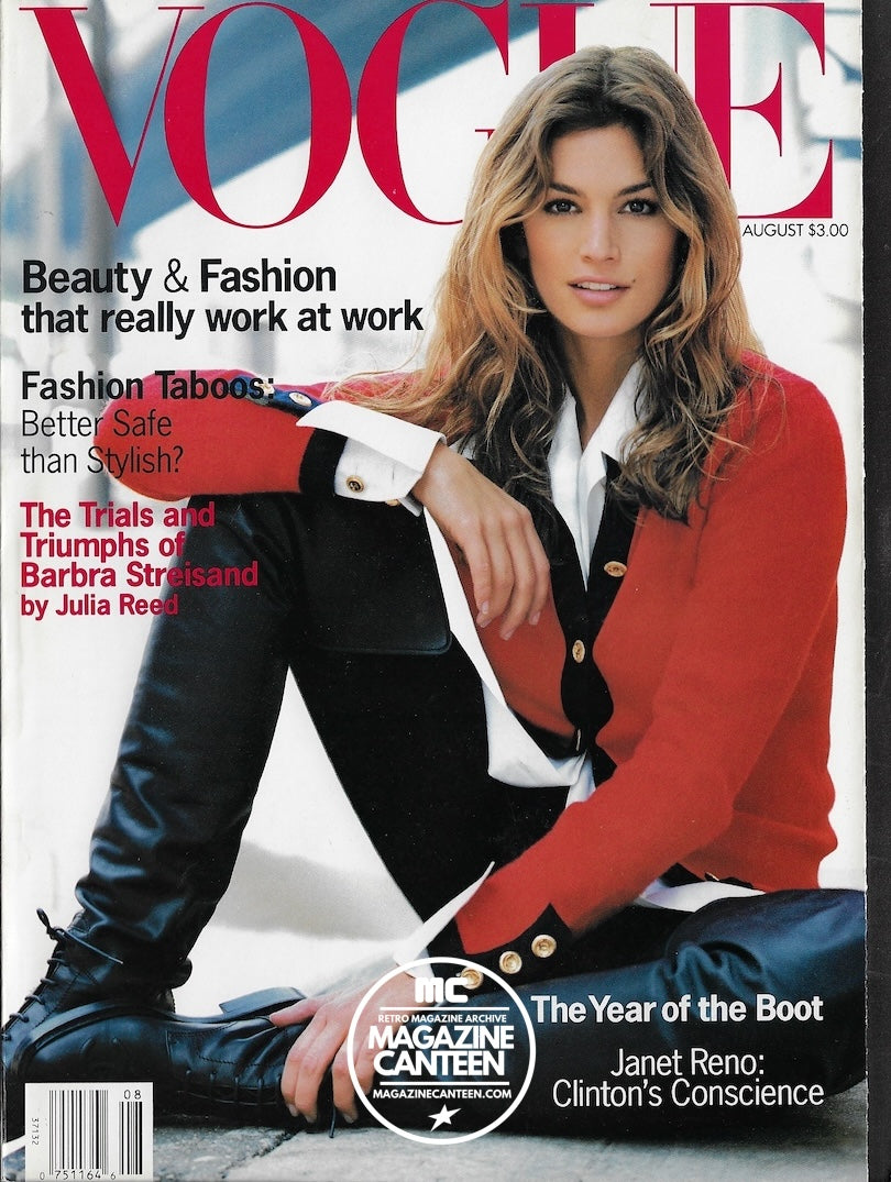 Vogue USA Magazine August 1993 - CINDY CRAWFORD Christy Turlington