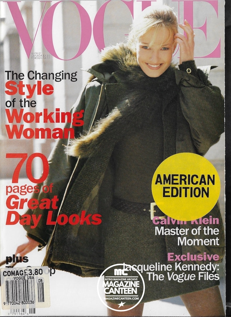 Vogue USA Magazine August 1994 - Karen Mulder LINDA EVANGELISTA Bridget Hall