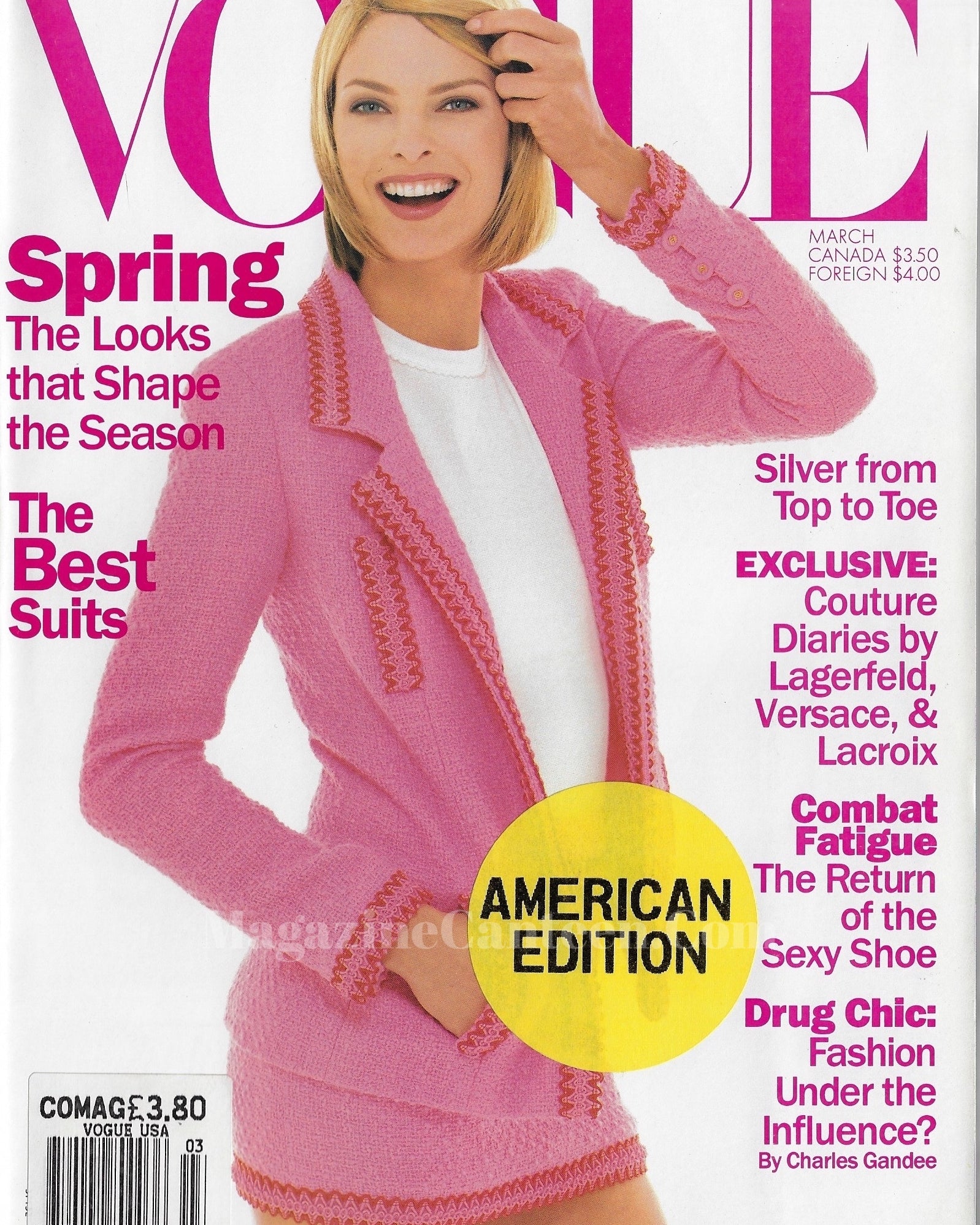 Vogue USA Magazine March 1994 - Linda Evangelista