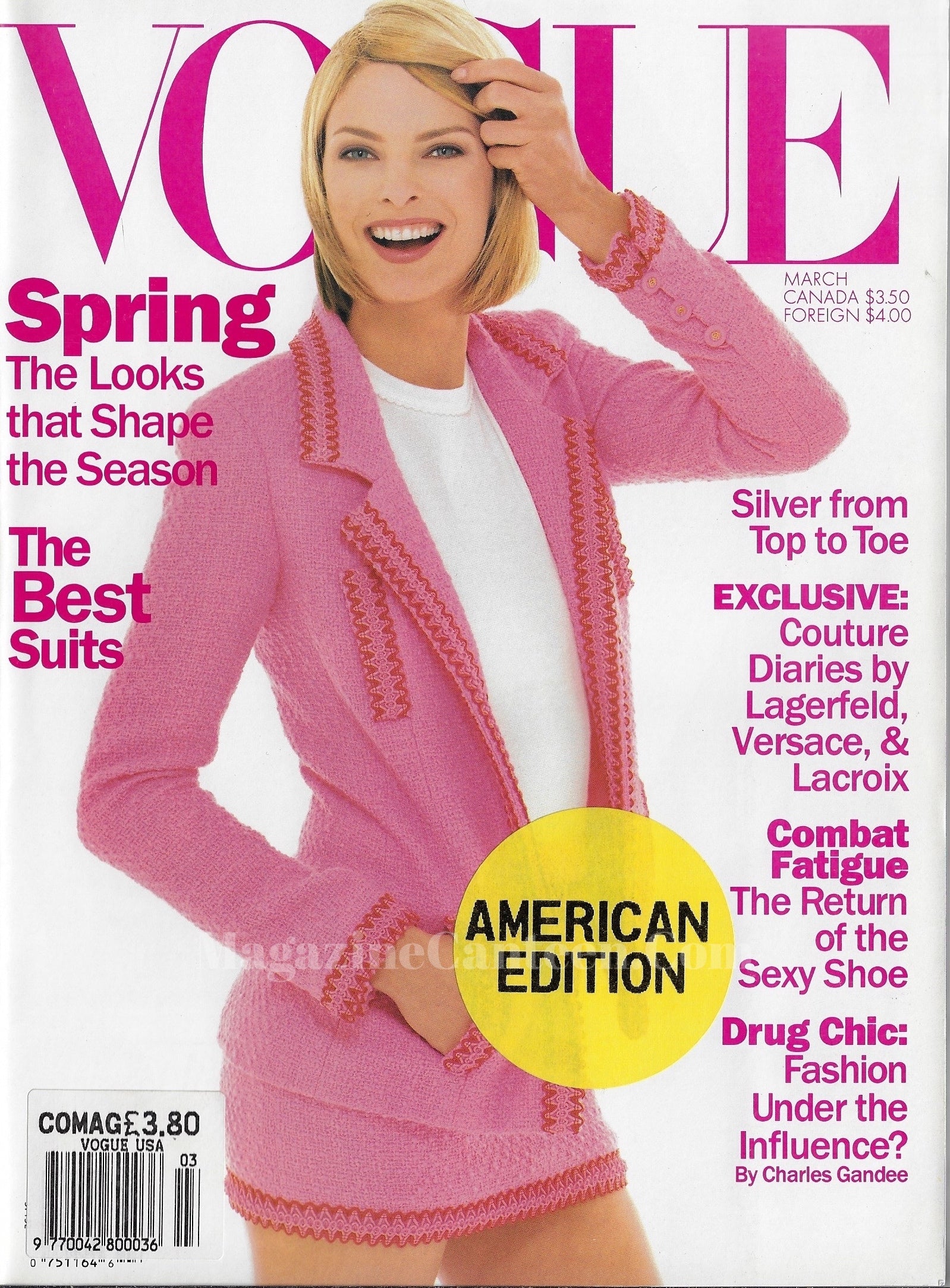 Vogue USA Magazine March 1994 - Linda Evangelista