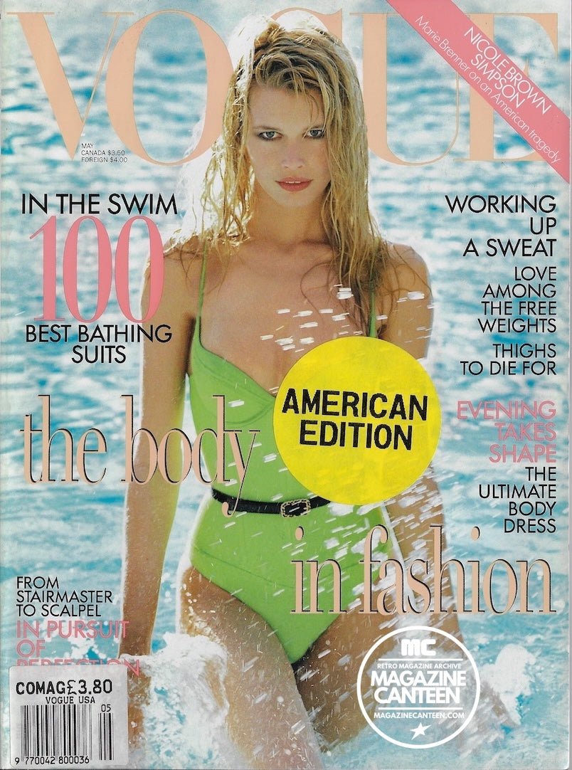 Vogue USA Magazine May 1995 - Claudia Schiffer NIKI TAYLOR Helmut Newton