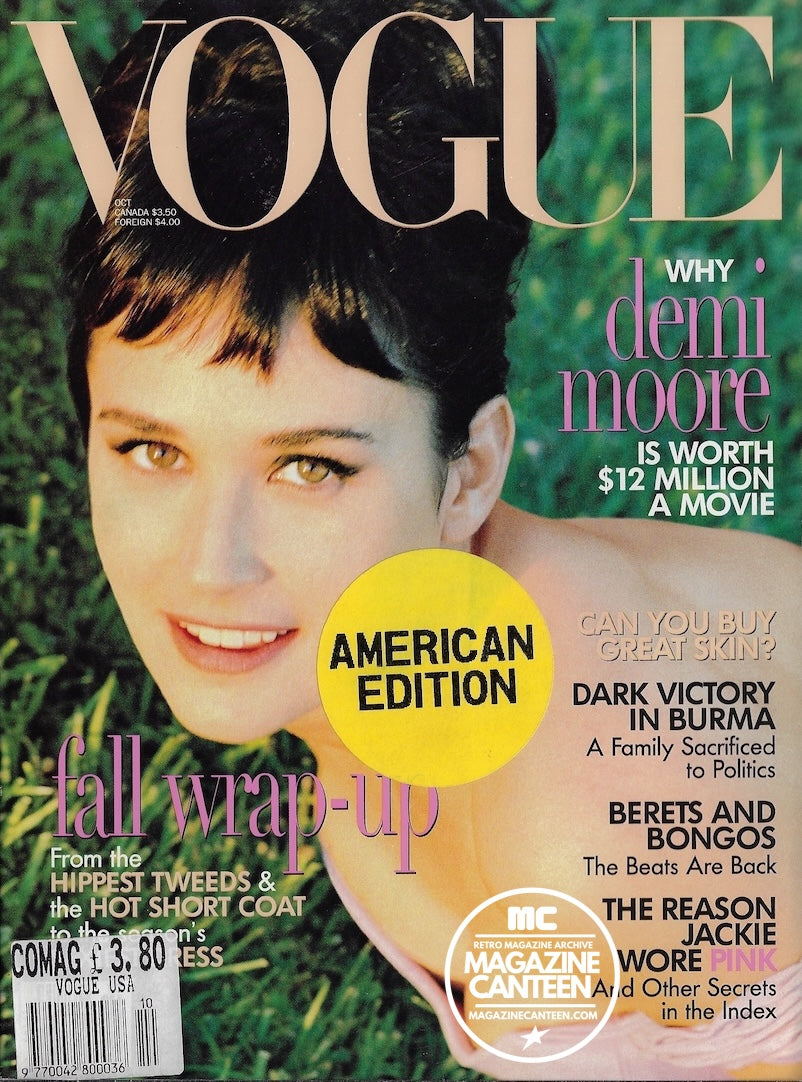 Vogue USA Magazine October 1995 - DEMI MOORE Kate Moss HELMUT NEWTON