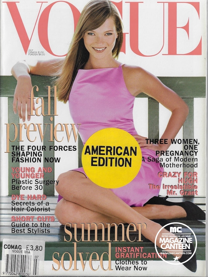 Vogue USA Magazine July 1995 - KATE MOSS Niki Taylor LINDA EVANGELISTA