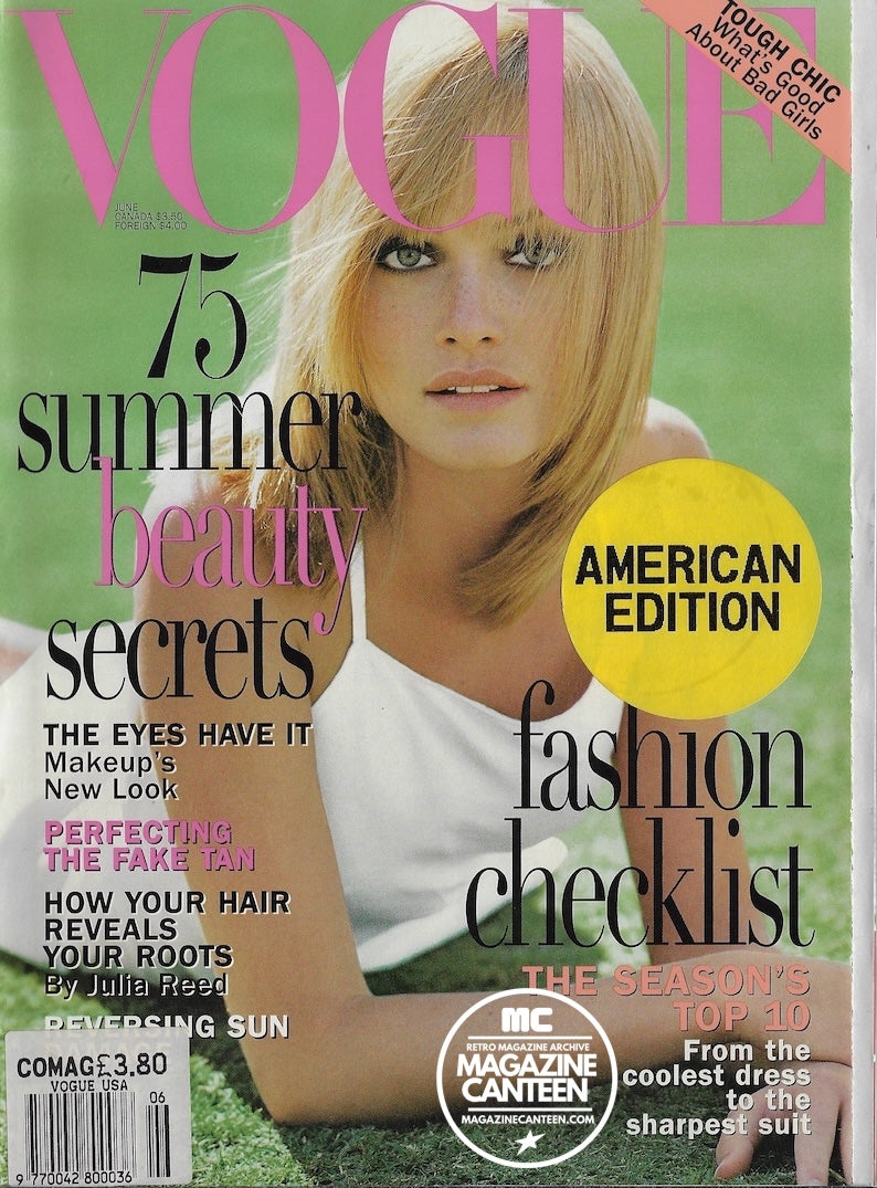 Vogue USA Magazine June 1995 - Amber Valletta ELIZABETH HURLEY David Bowie