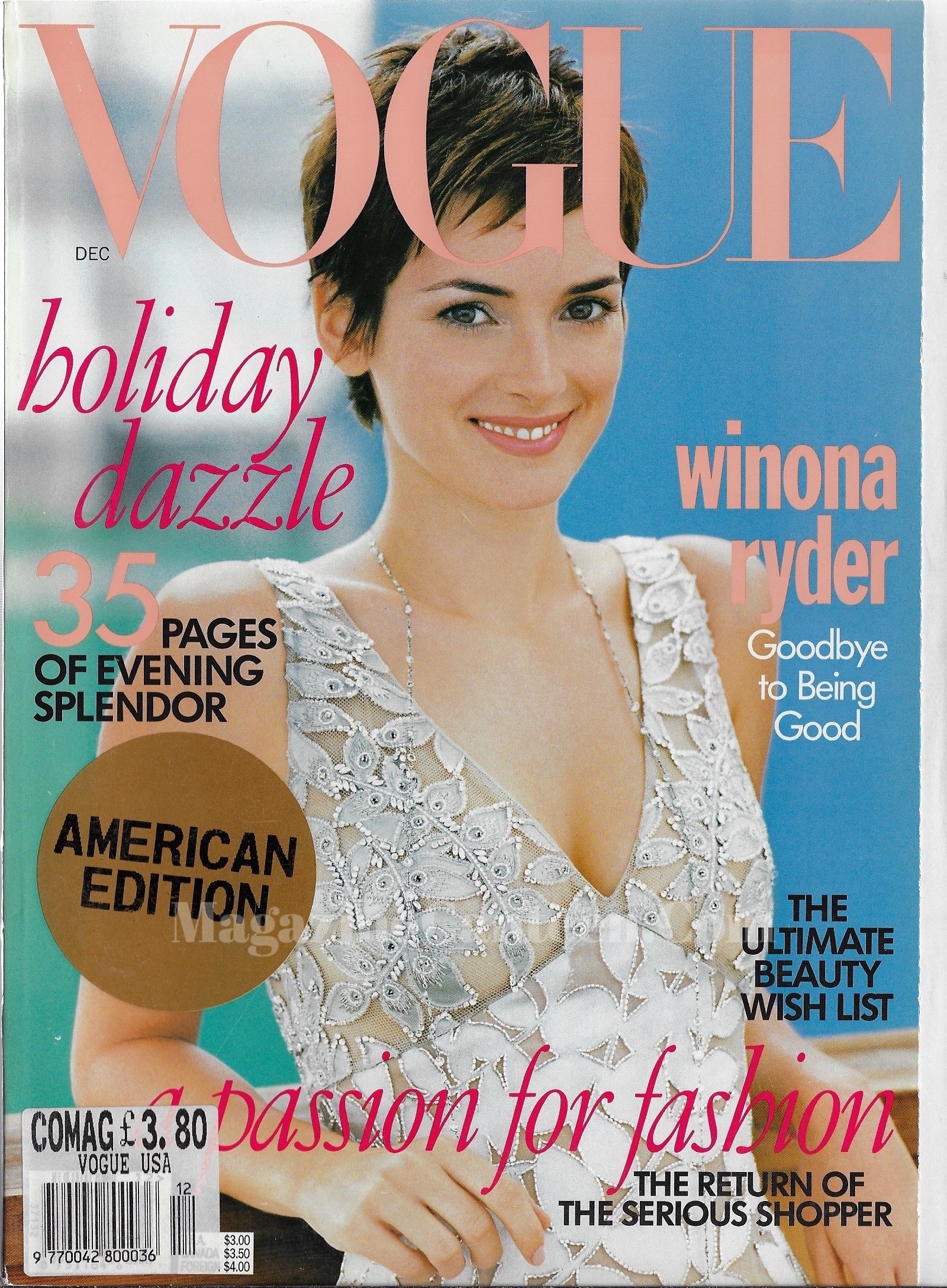Vogue USA Magazine December 1996 - Winona Ryder