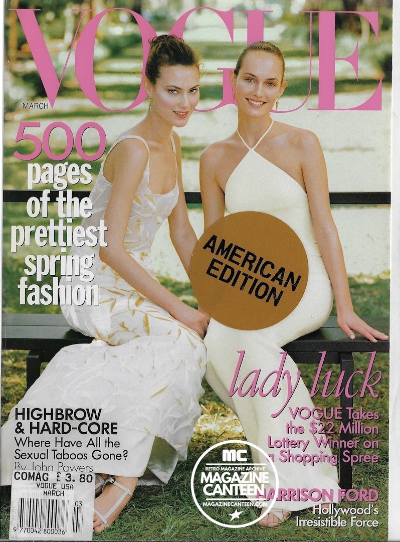Vogue USA Magazine March 1997 - SHALOM HARLOW Amber Valletta GUINEVERE