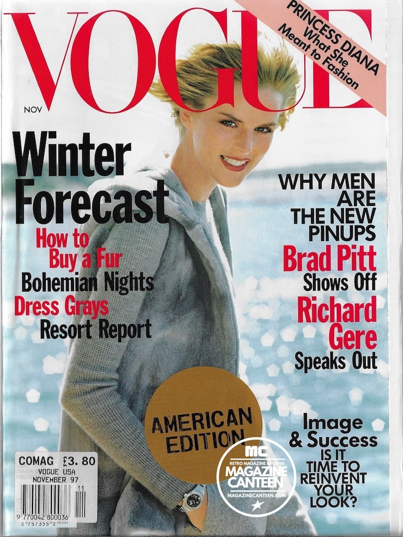 Vogue USA Magazine November 1997 - Stella Tennant BRAD PITT Guinevere