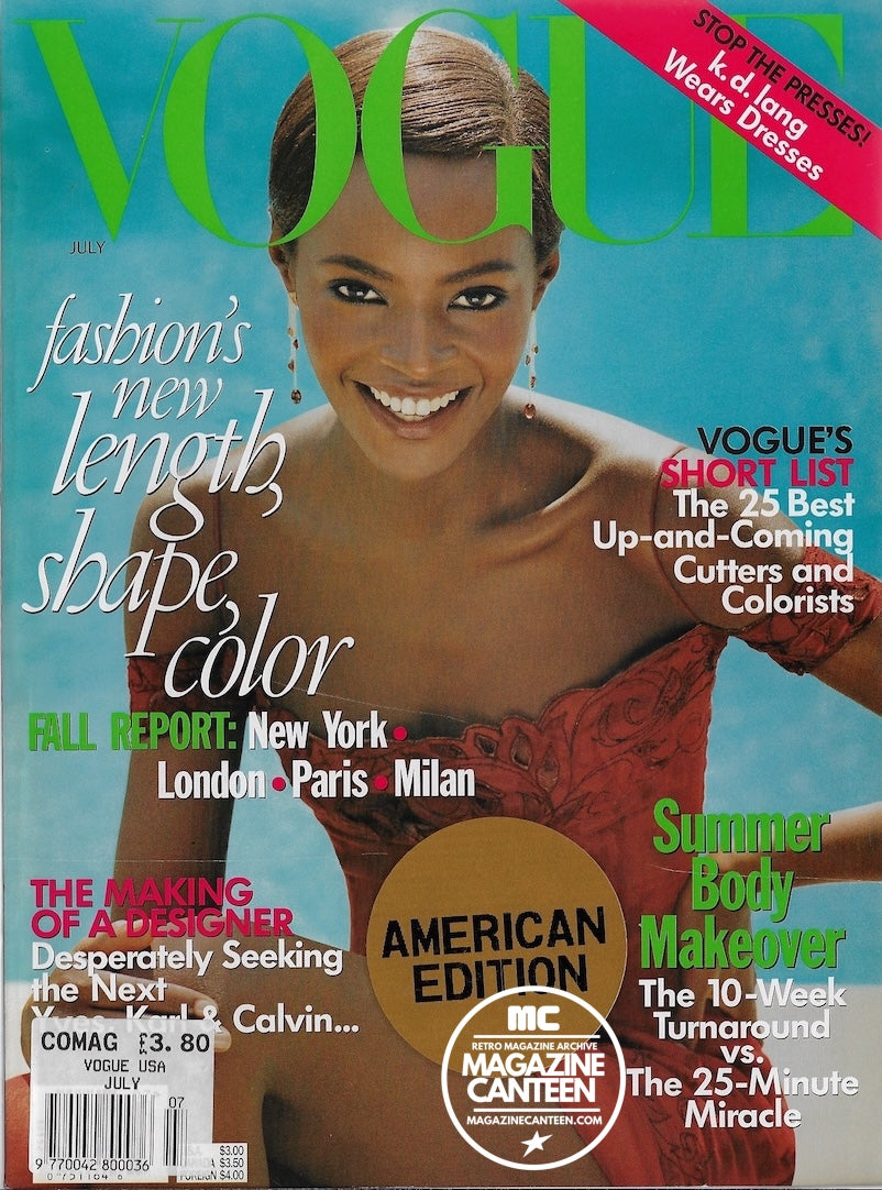 Vogue USA Magazine July 1997 - Kiara Kabukuru KD LANG Kate Moss