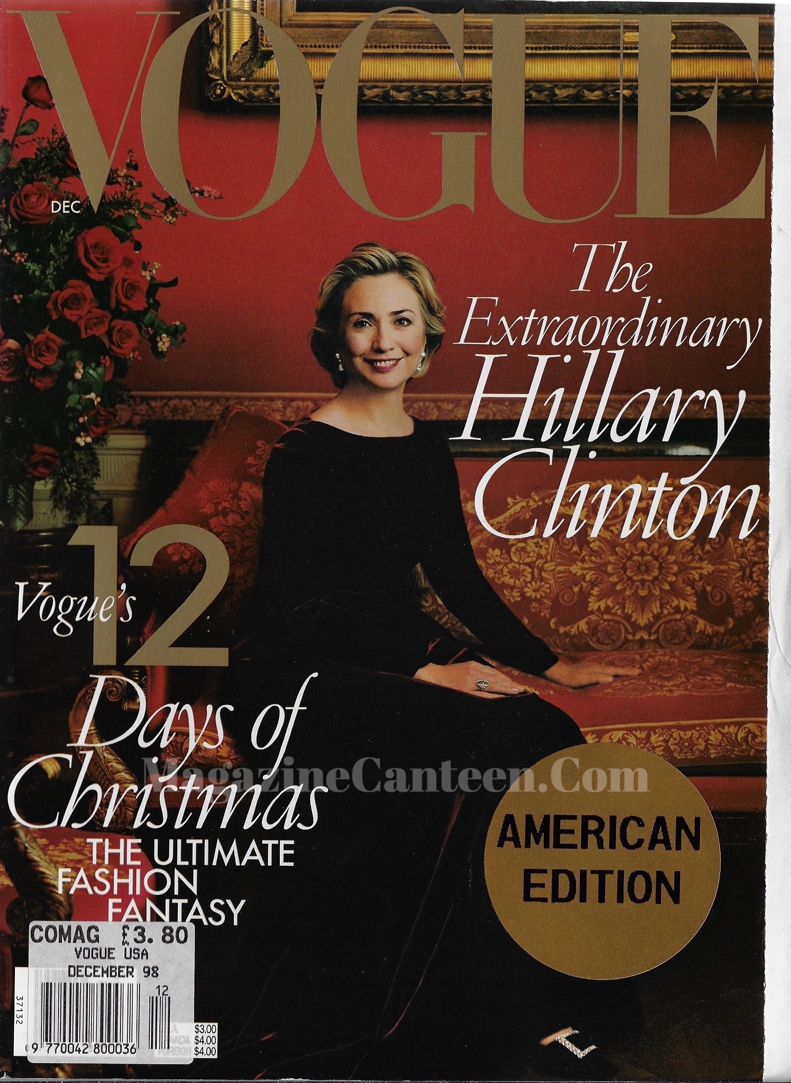 Vogue USA Magazine December 1998 - Hillary Clinton