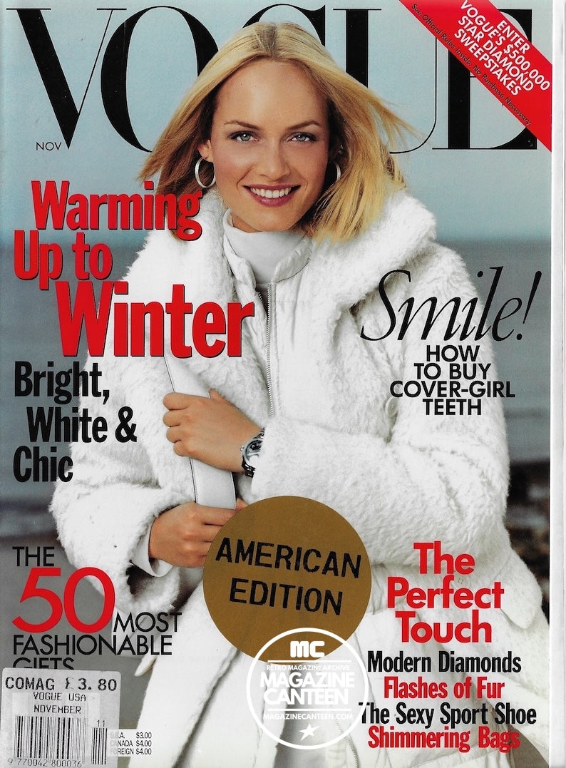 Vogue USA Magazine November 1998 - Amber Valletta KATE MOSS Anna Friel