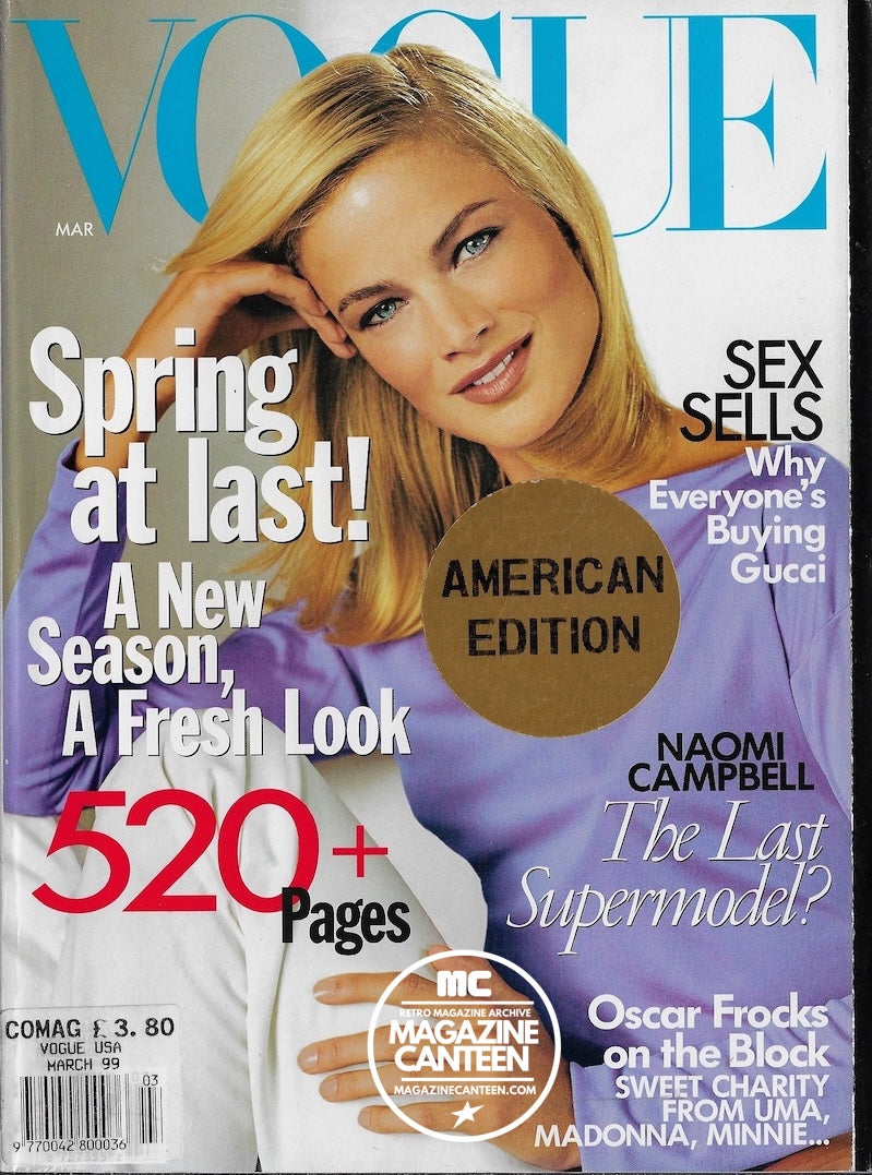 Vogue USA Magazine March 1999 - CAROLYN MURPHY Gisele Bundchen