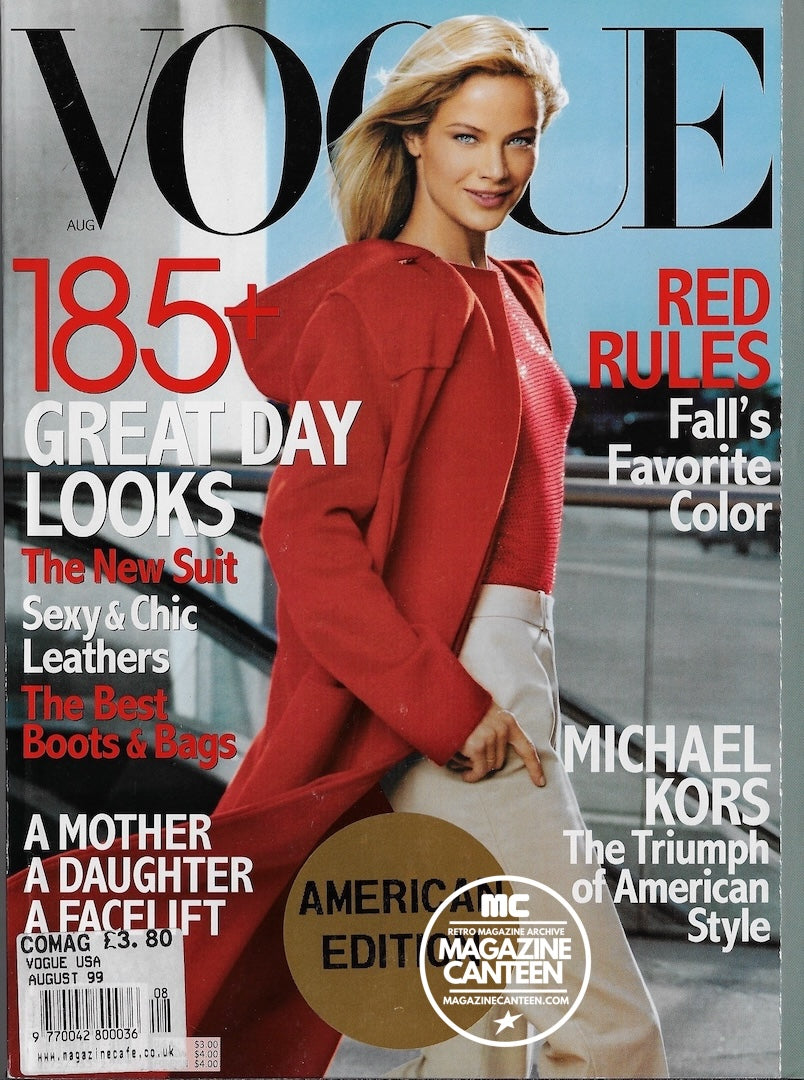 Vogue USA Magazine August 1999 - Carolyn Murphy GISELE BUNDCHEN Guinevere