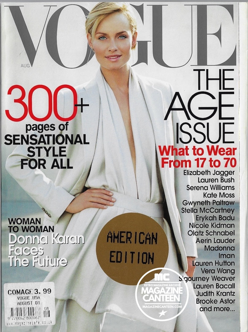 Vogue USA Magazine August 2001 - AMBER VALLETTA Kate Moss