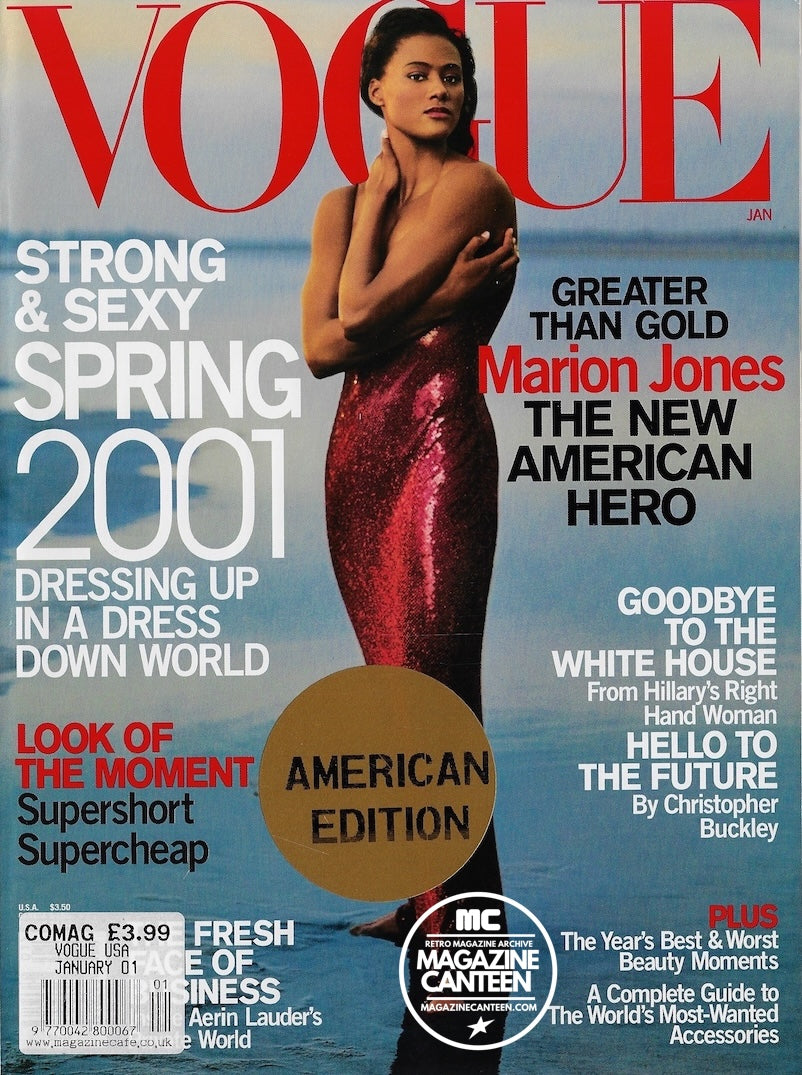 Vogue USA Magazine January 2001 - Marion Jones Gisele Bundchen