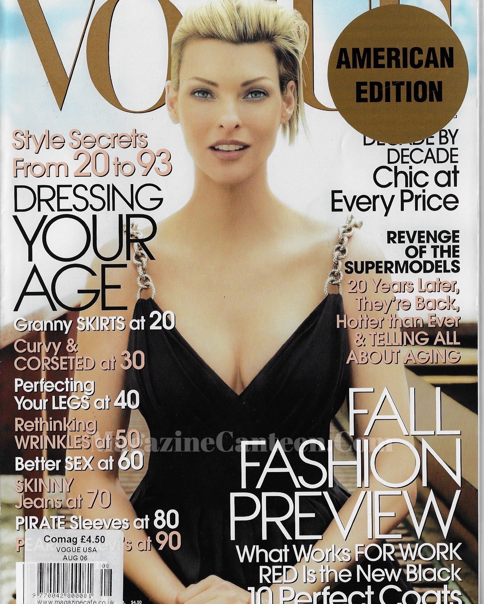 Vogue USA Magazine August 2006 - Linda Evangelista