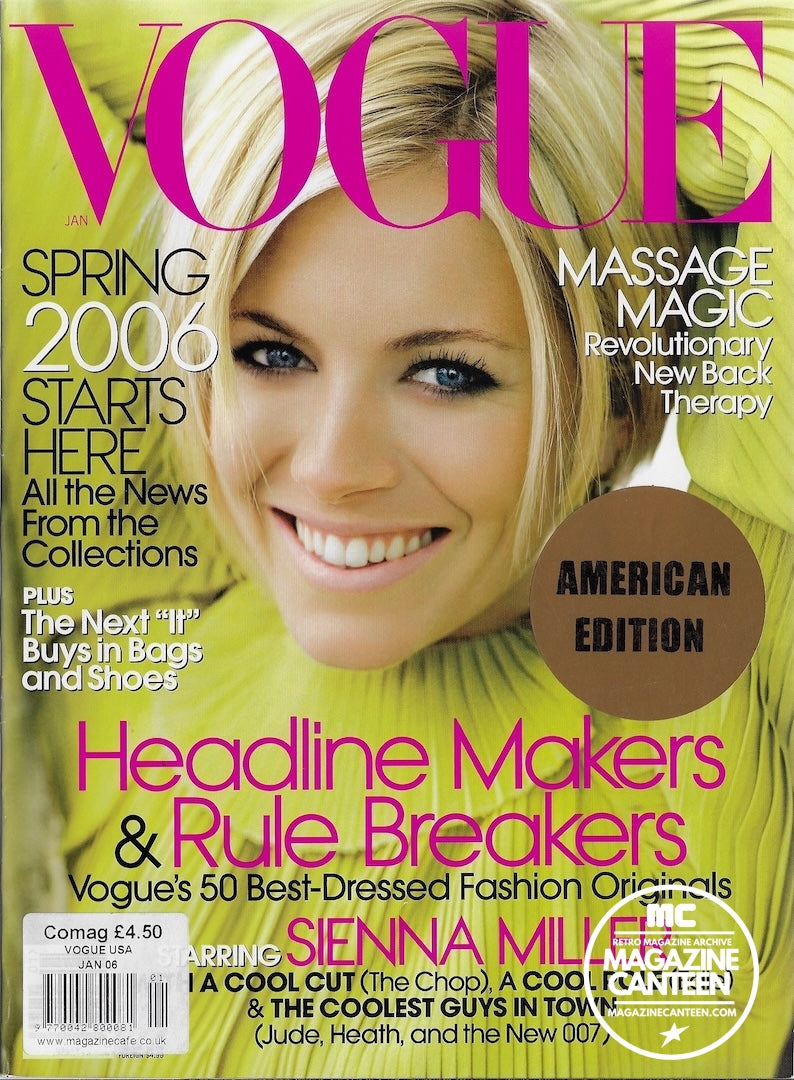 Vogue USA Magazine January 2006 - SIENNA MILLER Sasha Pivovarova