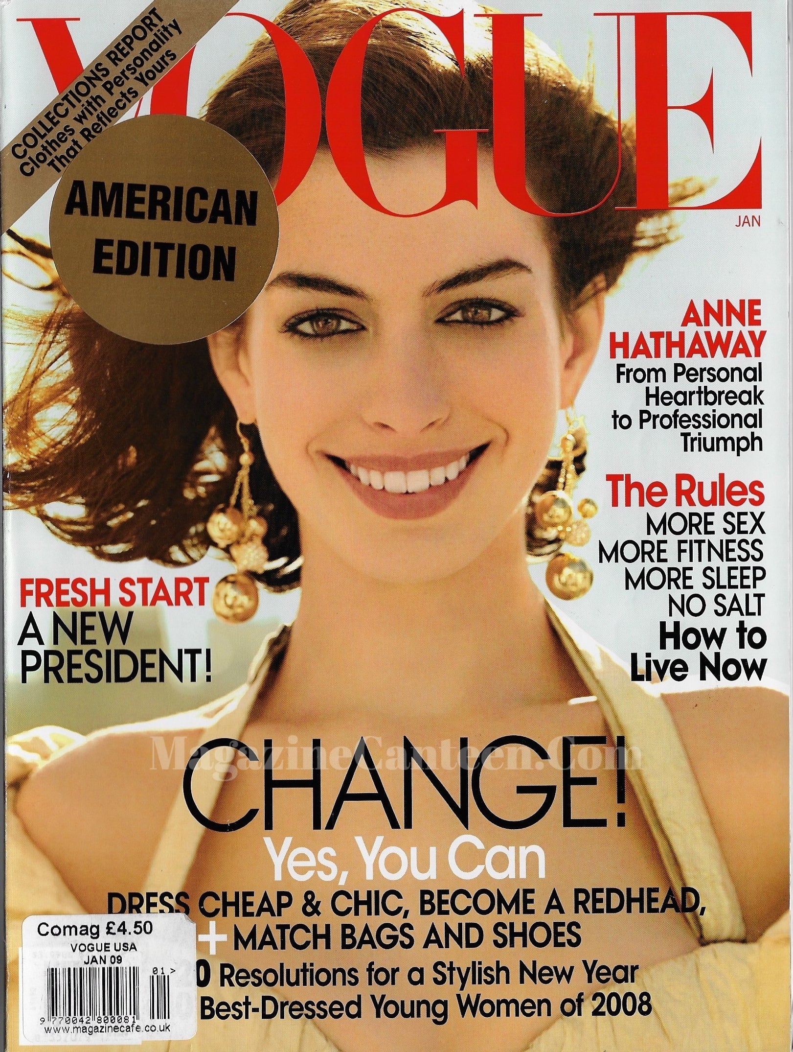 Vogue USA Magazine January 2009 - Anne Hathaway david gandy