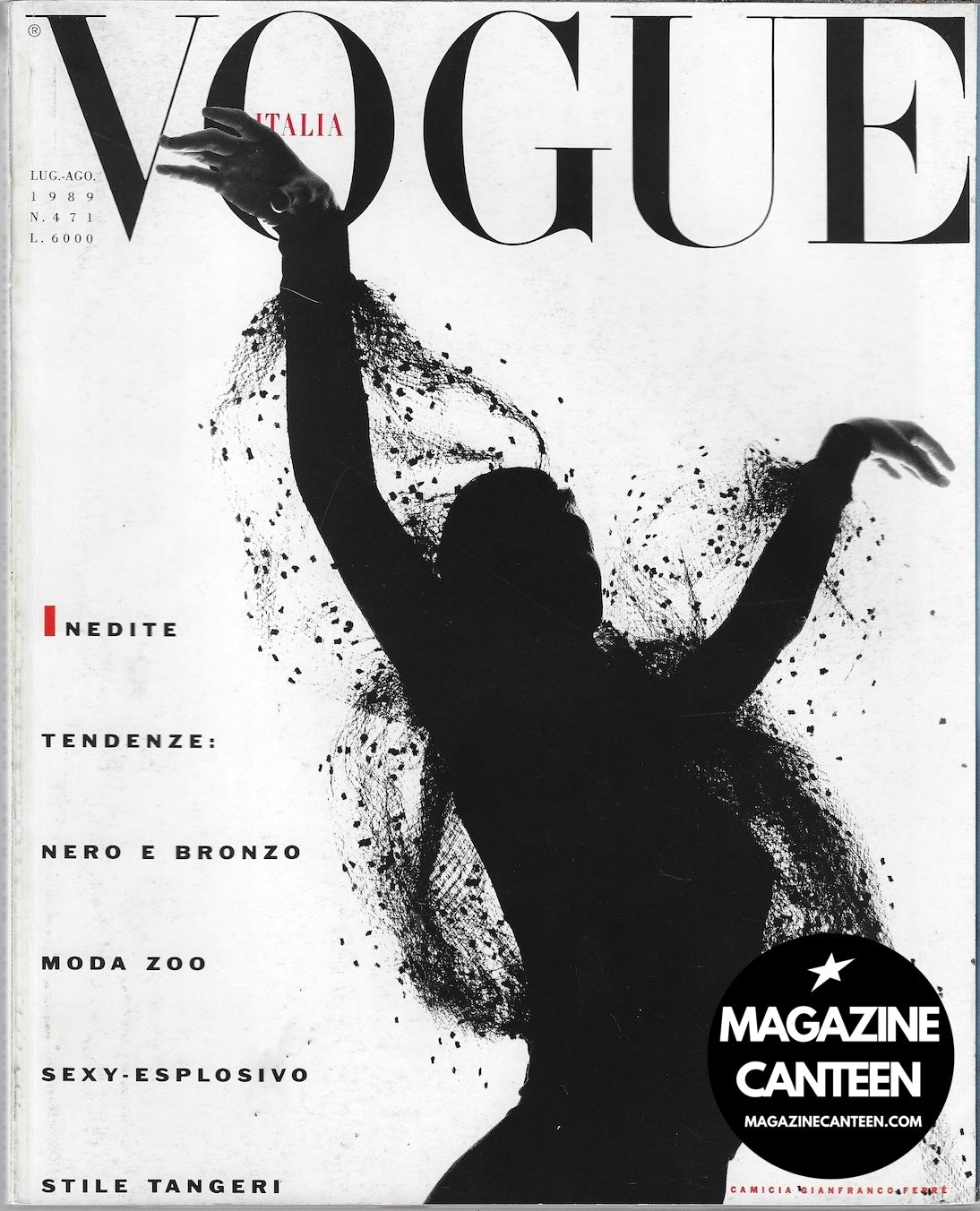 Vogue Italia Magazine 1989 - Cindy Crawford LYNNE KOESTER Yasmeen