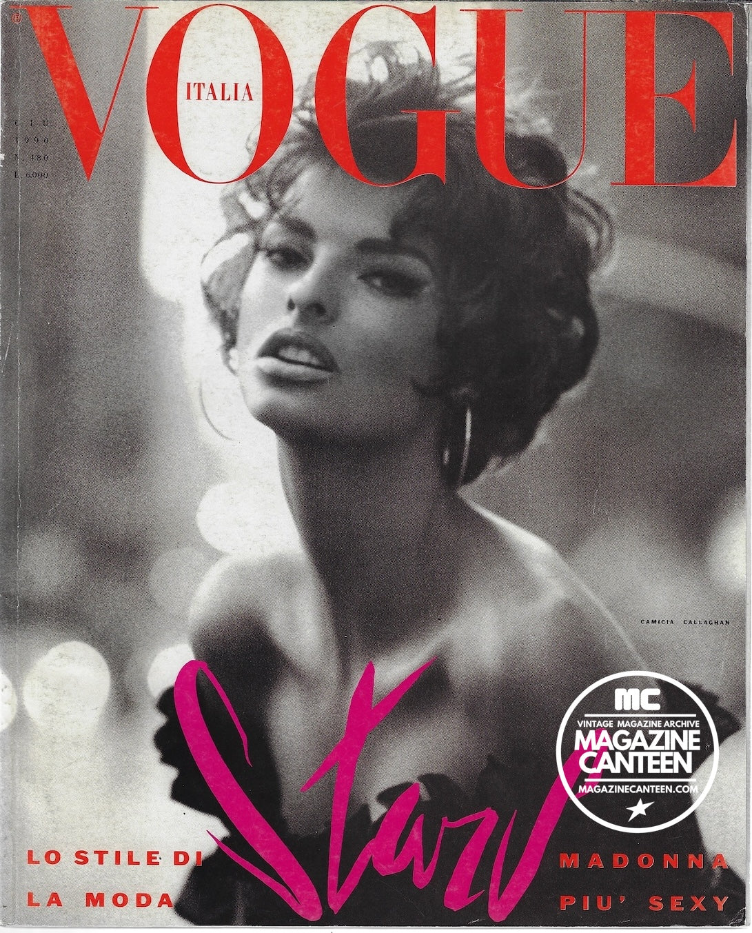 Vogue Italia Magazine 1990 - Linda Evangelista MADONNA David Bowie