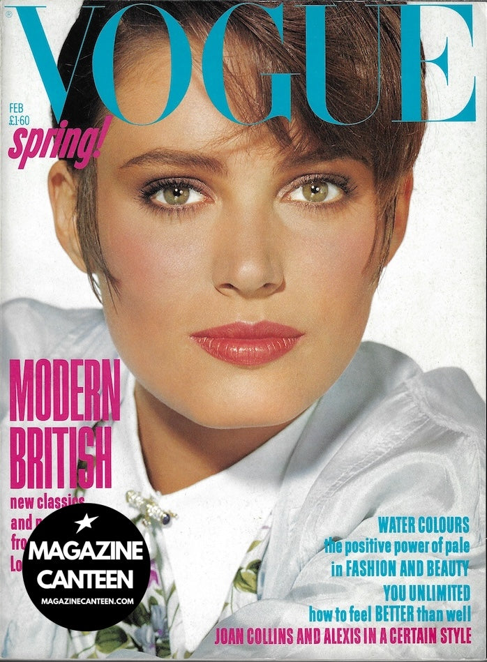Vogue Magazine February 1985 - Jenna de Rosnay JOAN COLLINS David Bailey