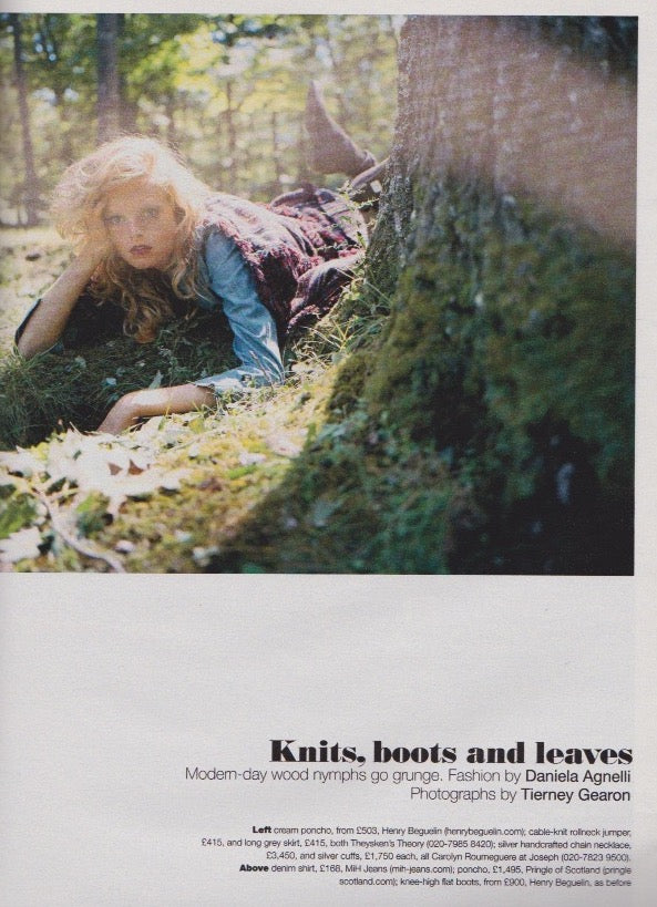The Telegraph Magazine - Knits boots and leaves - Hanne Gaby Odiele
