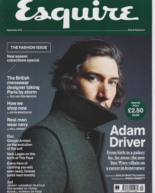 Esquire Magazine - September 2015 - Adam Driver