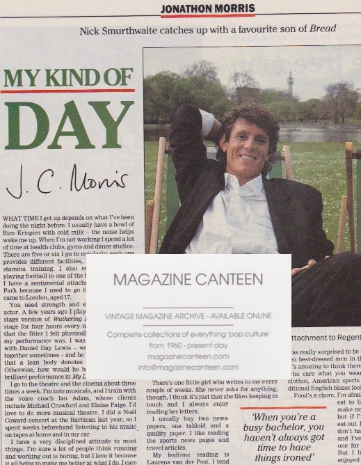 Radio Times Magazine 1990 - Jonathan Morris - My Kind of day